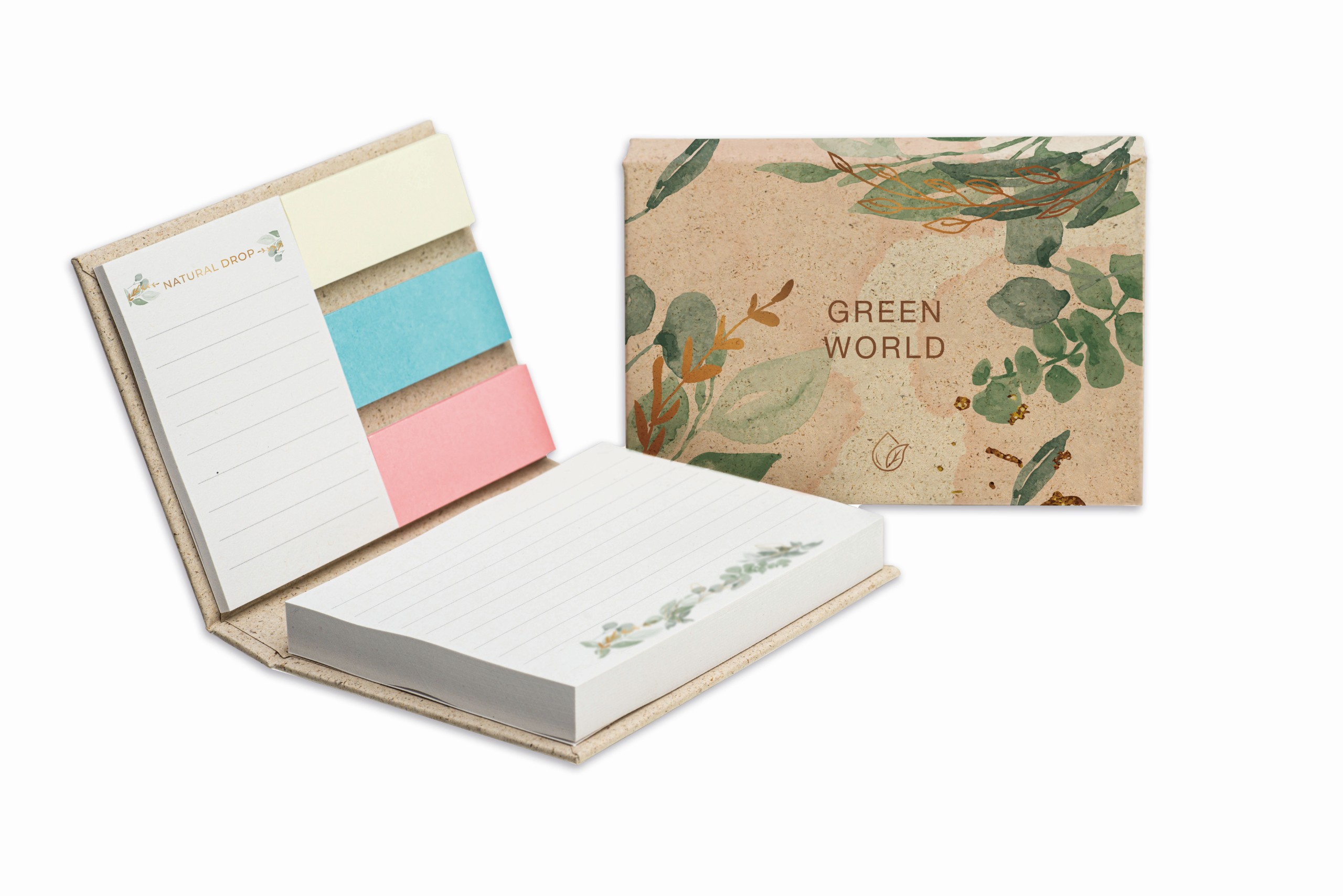 1_COMBG1.jpg Grass paper hard cover memo pad (EU made) - Image 1