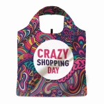 Full colour foldable bag with pouch. Double layer handles