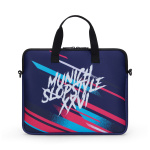 Sublimated neoprene laptop sleeve with zipper and back pocket