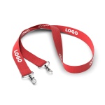 Polyester pantone matched screenprint lanyard with 2 clips