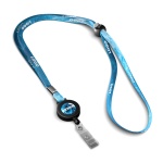 Adjustable polyester sublimation lanyard with badge reel
