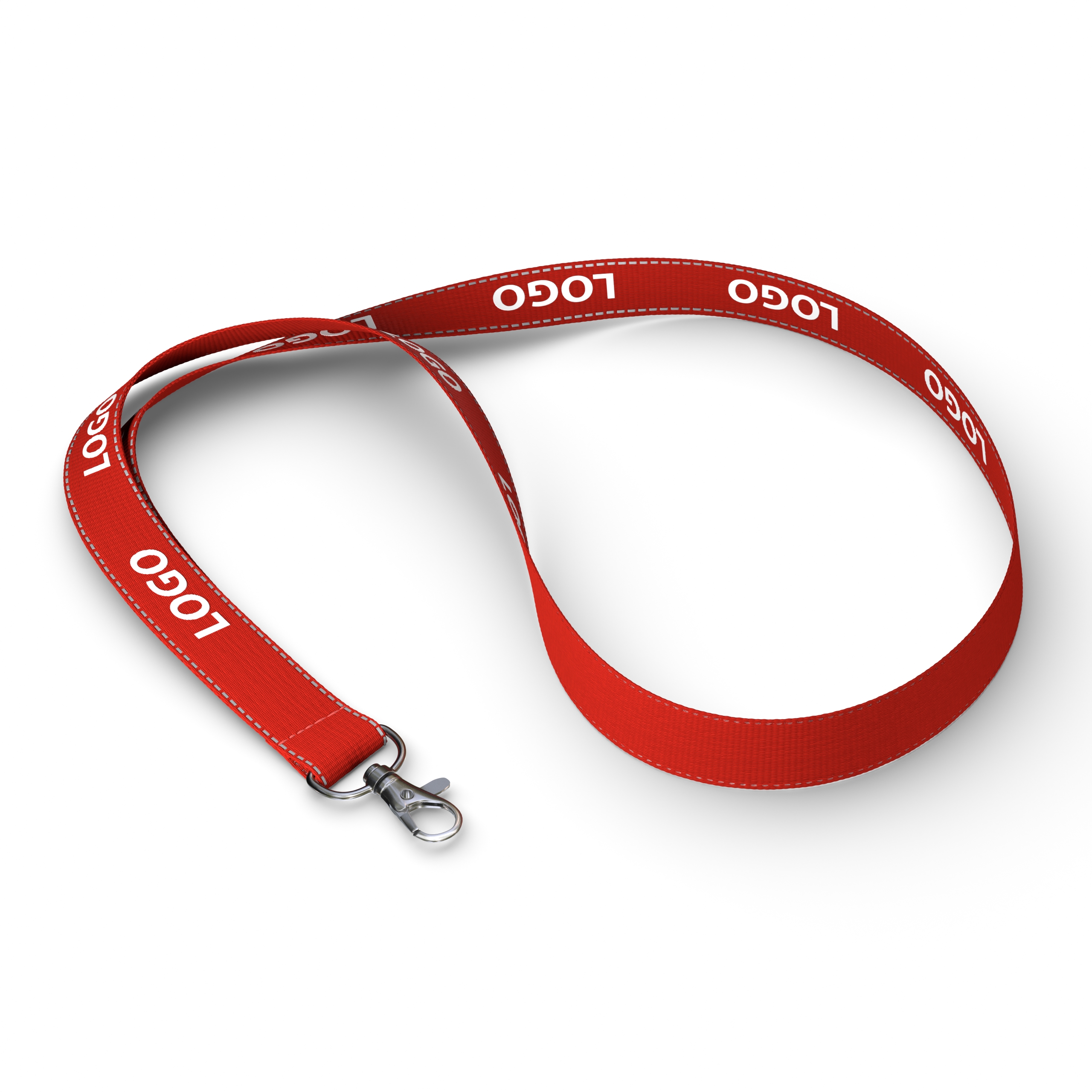 Polyester lanyard with reflective threads