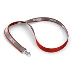 Polyester lanyard with reflective overlay