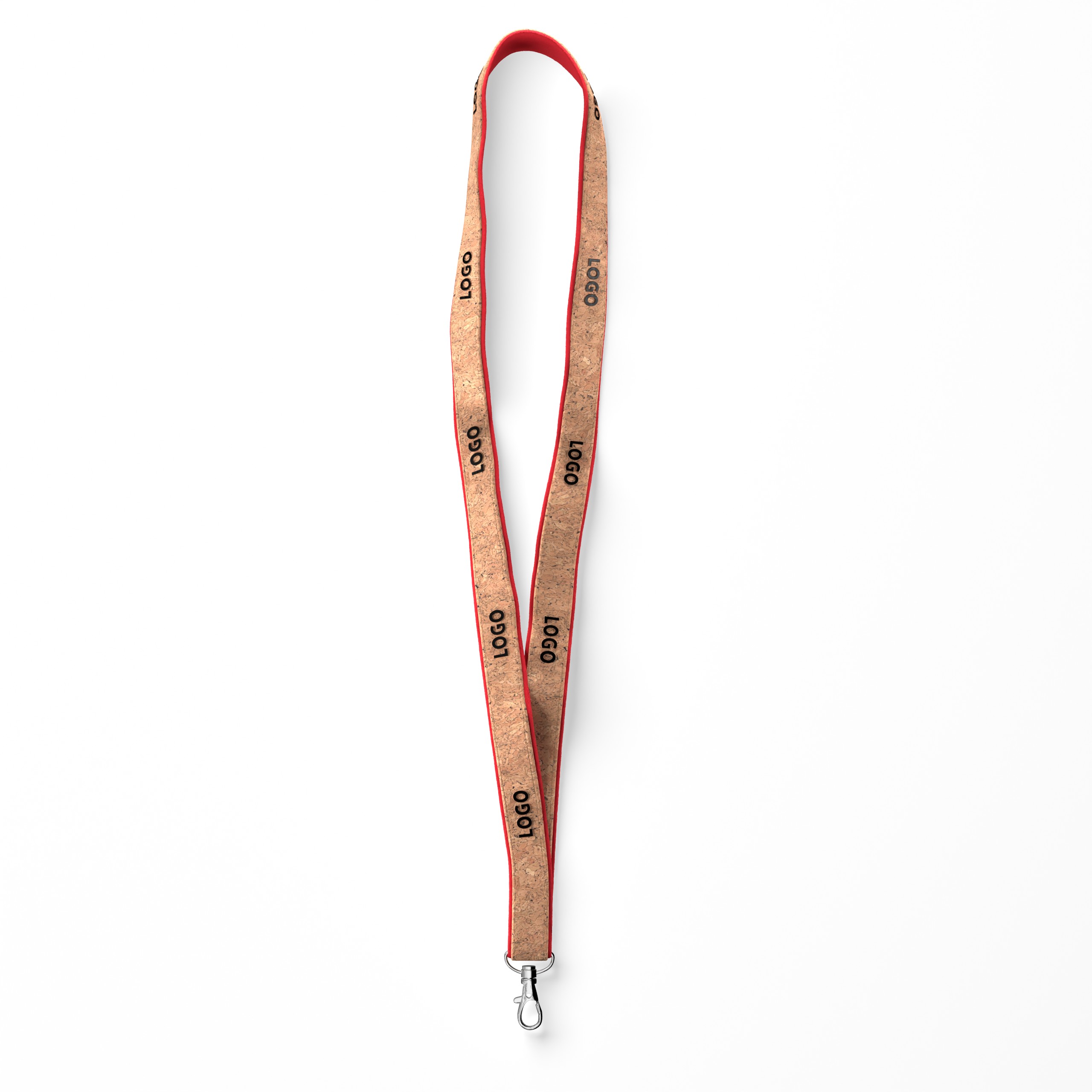 1_ML1039_1S_L0HOOK_1_Safety_No_485C-1.jpg Cork & polyester screenprint lanyard - Image 1
