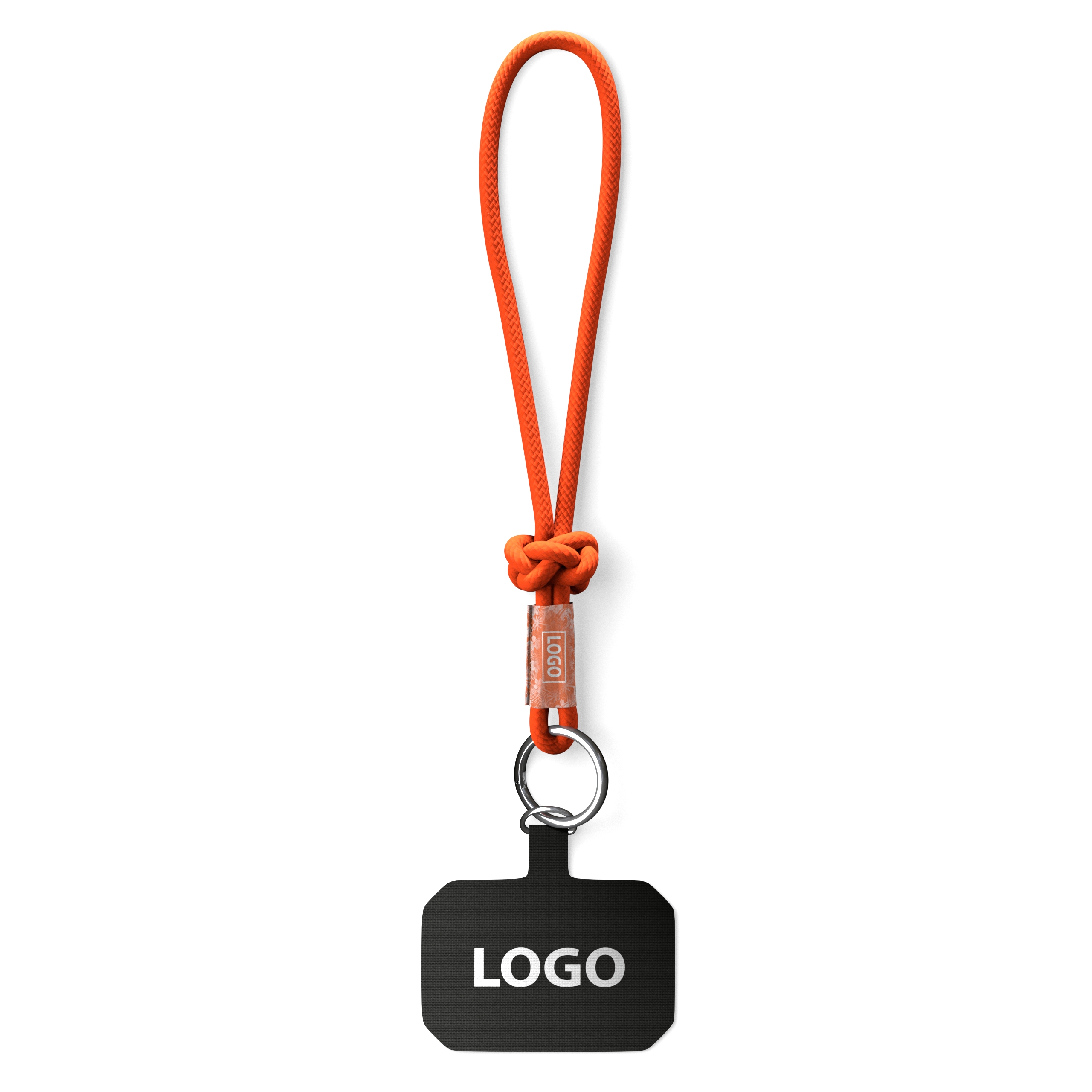 Single cord key tag & phone holder with your design label