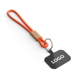 Single cord key tag & phone holder with bamboo buckle