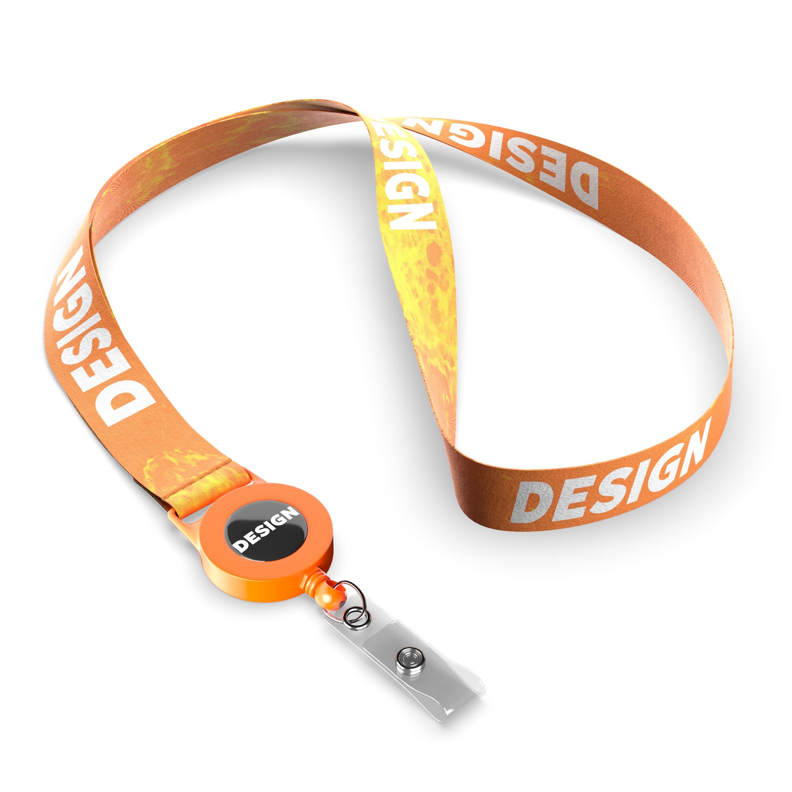 Polyester sublimation badge reel lanyard
