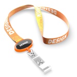 Polyester sublimation lanyard with oval logo badge reel