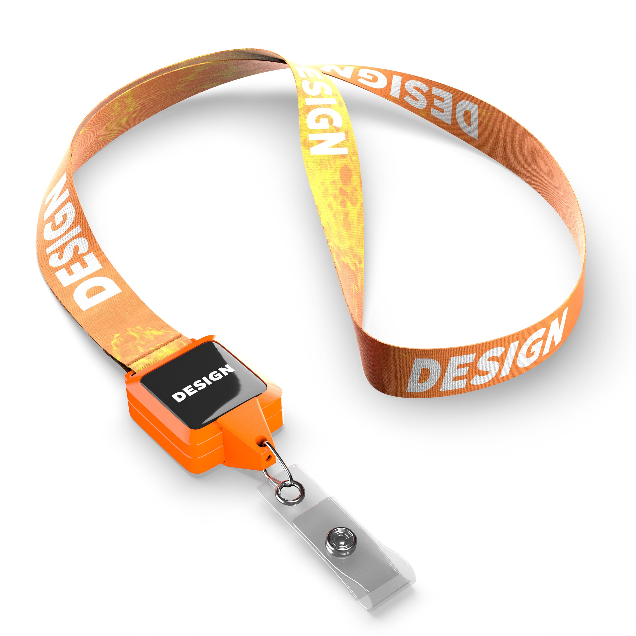 1_ML1170_2S_1_Safety_No_021C.jpg Polyester sublimation lanyard with square shape badge reel - Image 1