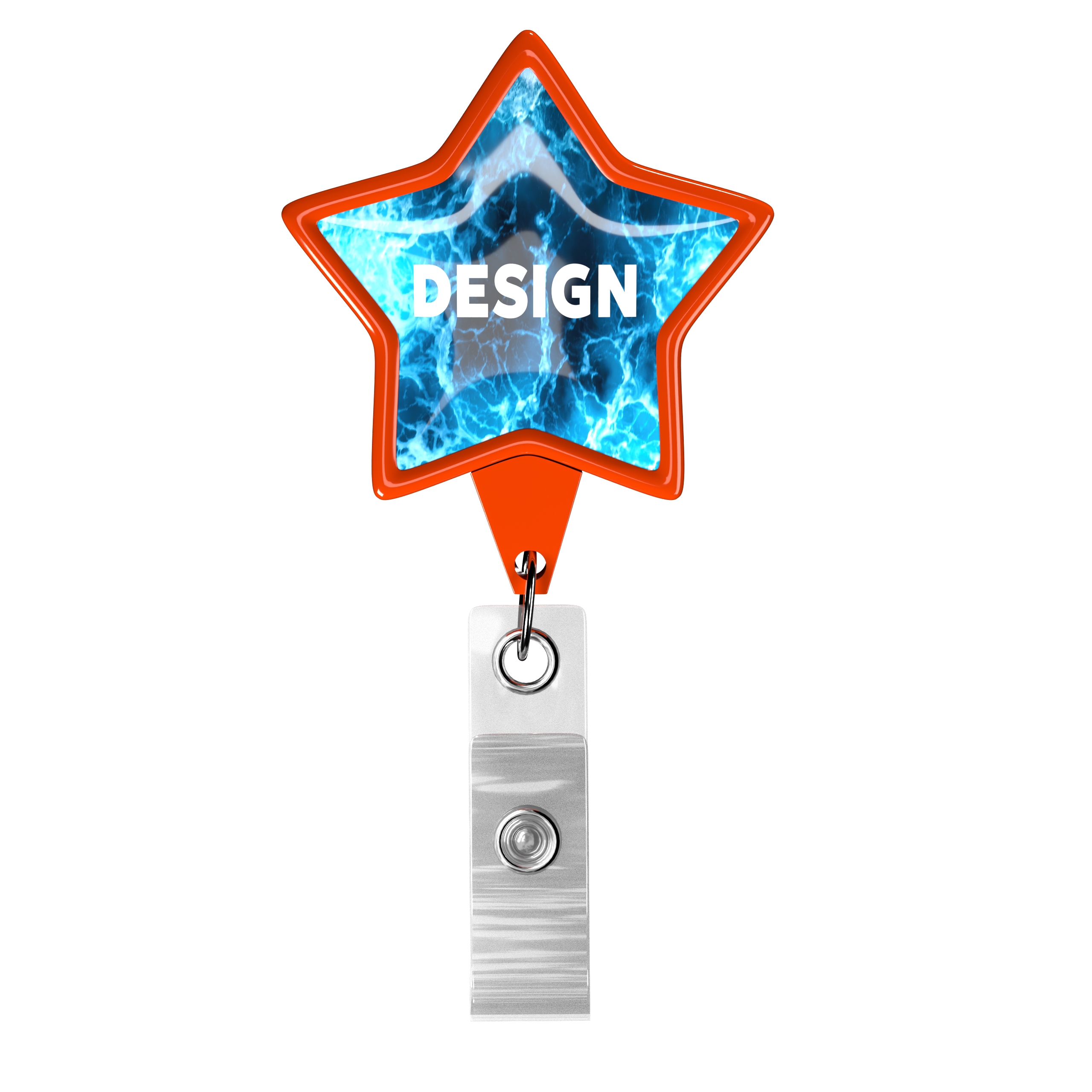 1_MLBR06_1S_Belt_Clip_1_Doming_021C.jpg Retractable badge reel in star shape with logo - Image 1