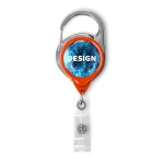 Retractable badge reel with carabiner & logo