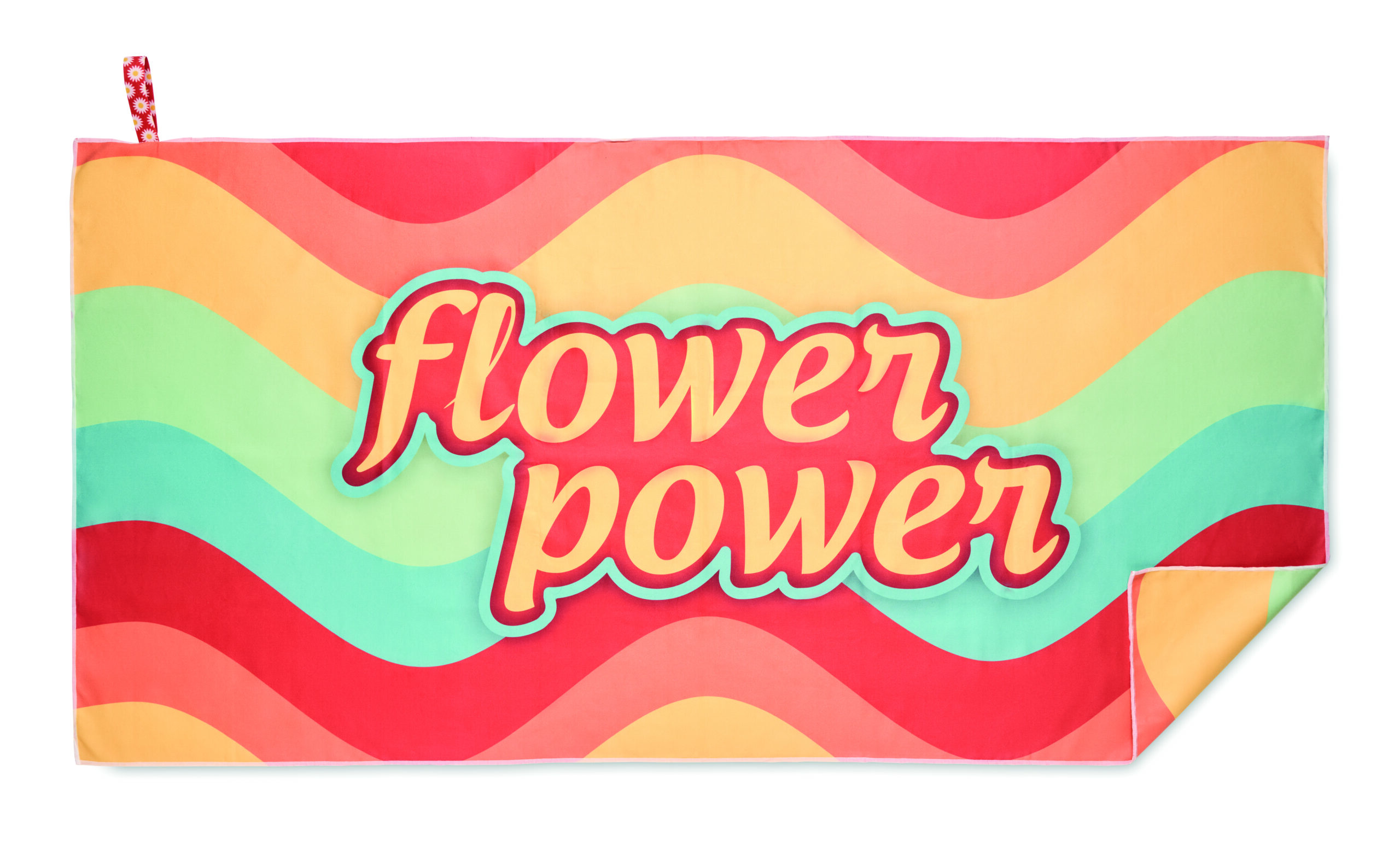 Full colour beach towel with elastic band
