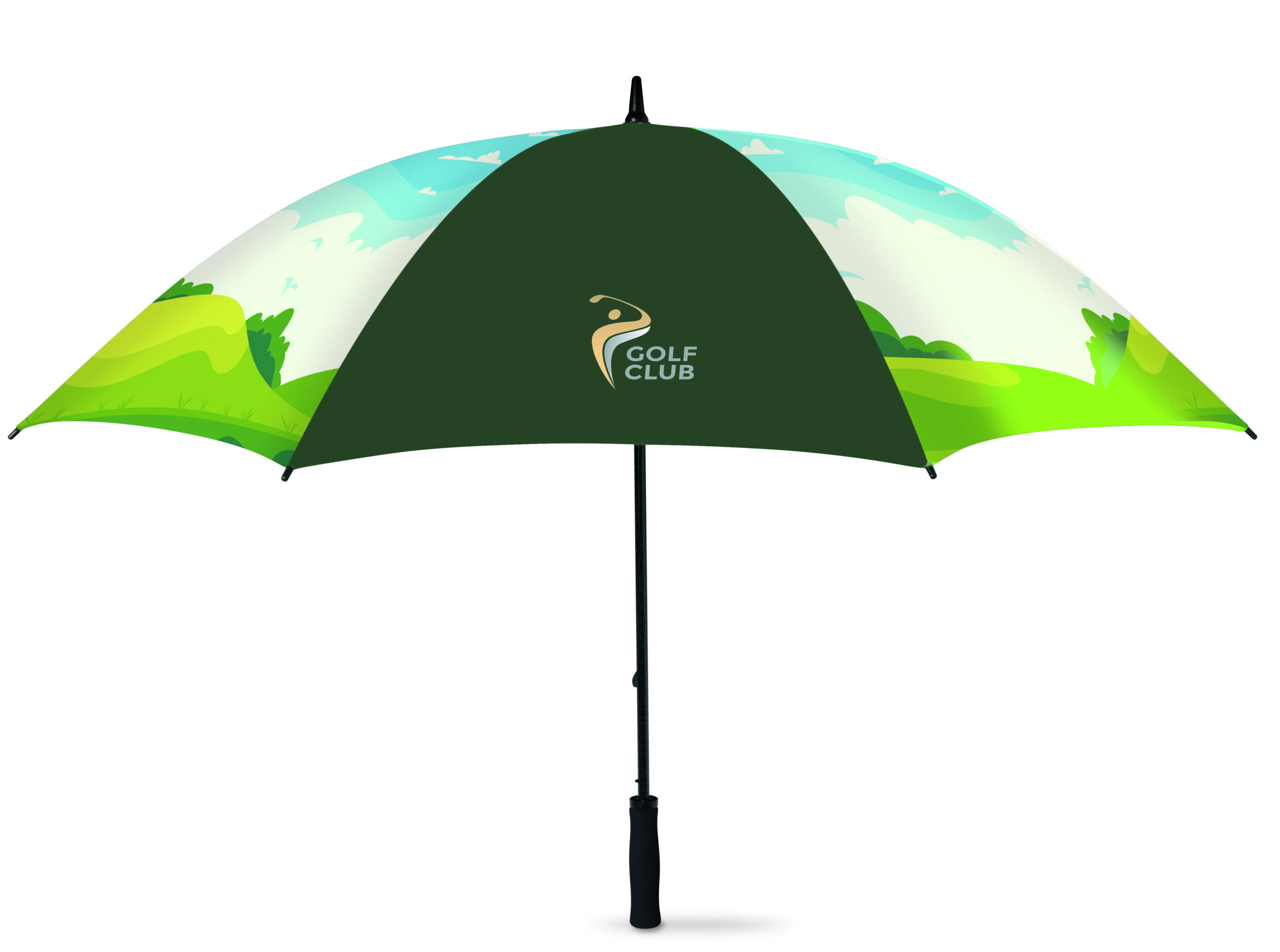 All-over printed ⌀132cm/30″ lightweight golf umbrella with EVA handle