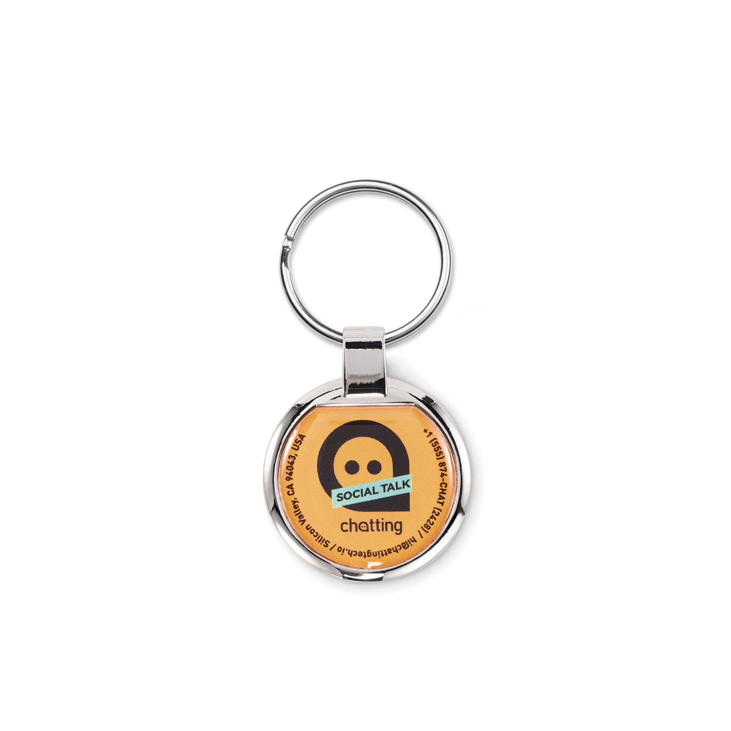 Round zinc alloy, doming keychain