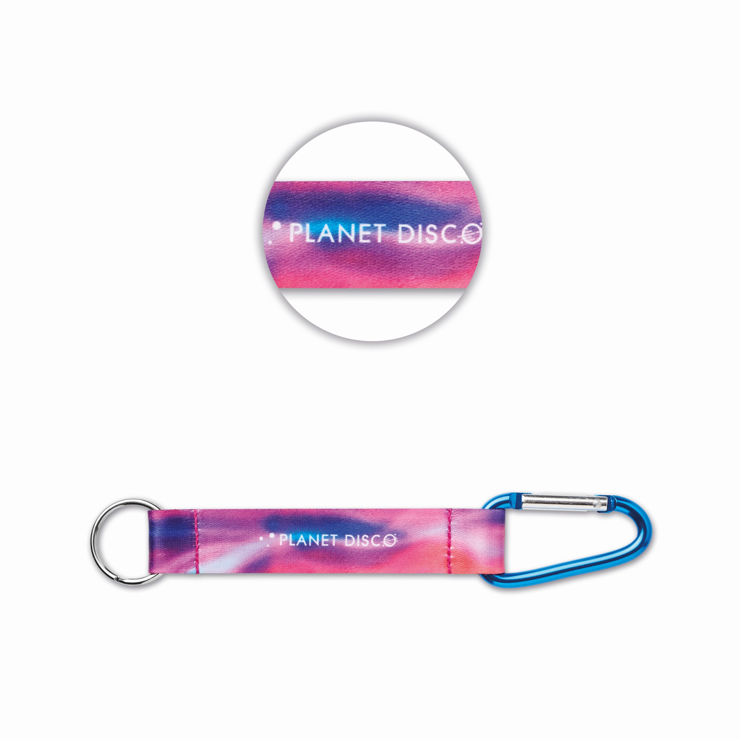 Carabiner with sublimated strap