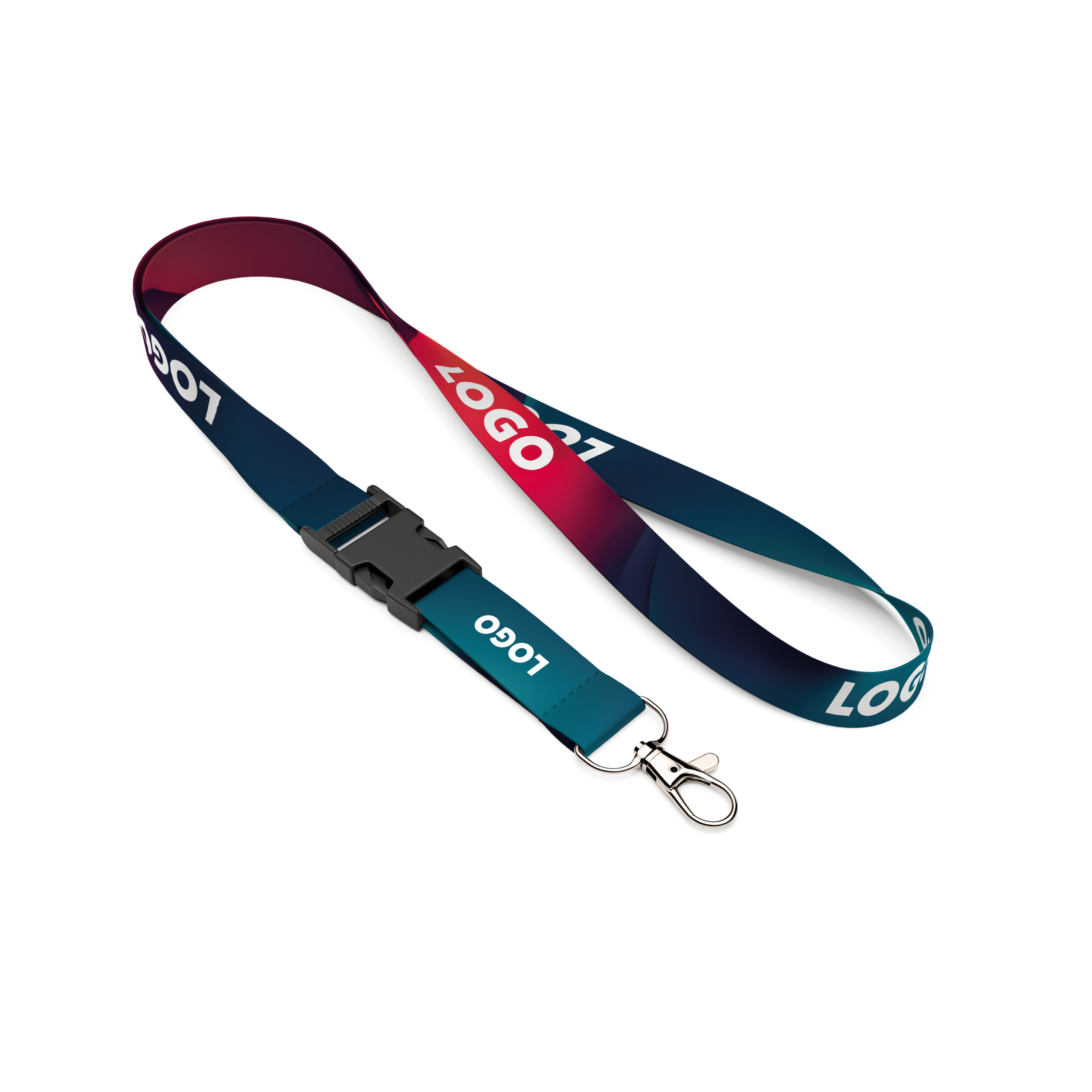 Detachable polyester sublimation lanyard
