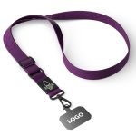 Woven adjustable crossbody phone holder with logo engraved metal plate - Image 8