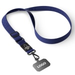 Woven adjustable crossbody phone holder with logo engraved metal plate - Image 9