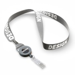 Polyester sublimation badge reel lanyard with metal crimp - Image 9