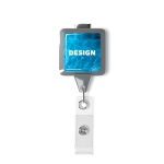 Retractable badge reel in square shape with 2.5cm2 logo - Image 9