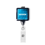 Retractable badge reel in square shape with 2.5cm2 logo - Image 10