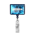 Retractable badge reel in rectangle shape with logo - Image 10