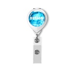 Retractable badge reel in waterdrop shape with ⌀2.5cm logo - Image 12