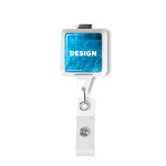 Retractable badge reel in square shape with 2.5cm2 logo - Image 12