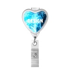 Retractable badge reel in heart shape with logo - Image 12