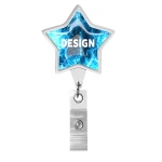 Retractable badge reel in star shape with logo - Image 12