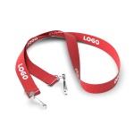 Polyester pantone matched screenprint lanyard with 2 clips - Image 6