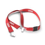 Polyester pantone matched screenprint lanyard with 2 clips - Image 11