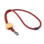 Polyester cord lanyard with a printed or engraved round shape bamboo plate - Image 12