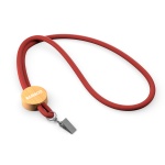 Polyester cord lanyard with a printed or engraved round shape bamboo plate - Image 9