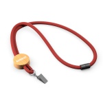 Polyester cord lanyard with a printed or engraved round shape bamboo plate - Image 14