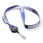 RPET sublimation badge reel lanyard with metal crimp - Image 11