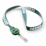 RPET sublimation badge reel lanyard with metal crimp - Image 7