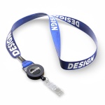 RPET sublimation badge reel lanyard with metal crimp - Image 13
