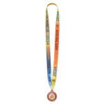 50mm iron medal with full colour doming and V stitched ribbon. - Image 5