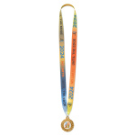 50mm iron medal with full colour doming and V stitched ribbon. - Image 6