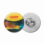 Custom shape stainless steel lapel pin with full colour doming