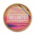 Round metal lapel pin with doming - Image 5
