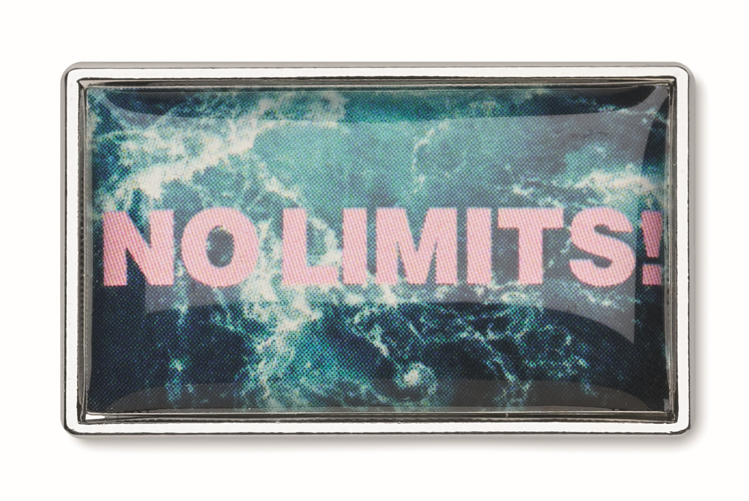 Rectangle metal lapel pin with doming