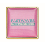 Square metal lapel pin with doming - Image 7