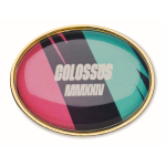 Oval metal lapel pin with doming - Image 7