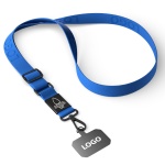 Woven adjustable crossbody phone holder with logo engraved metal plate - Image 13