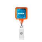 Retractable badge reel in square shape with 2.5cm2 logo - Image 13