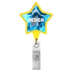 Retractable badge reel in star shape with logo - Image 14