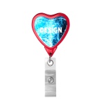 Retractable badge reel in heart shape with logo - Image 15