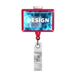 Retractable badge reel in rectangle shape with logo - Image 15